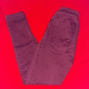 maroon high rise jeggings